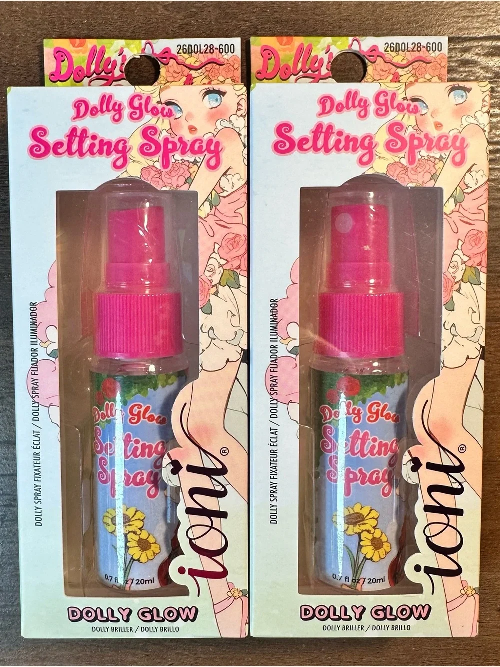 Ioni DOLLY’S ADVENTURE 2pk Dolly Glow Setting Spray ~Dolly Glow~ Hydrating BNIB
